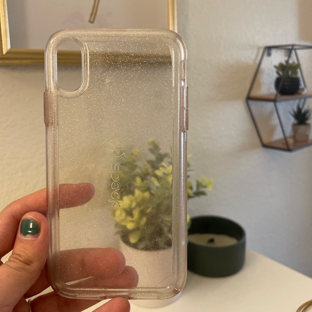 Translucent sparkle Speck iPhone XR case